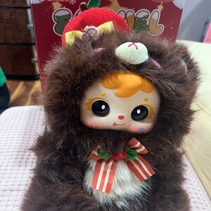 Samuel 680% open box plush bear Cute Brown Plush Doll with Red Accents